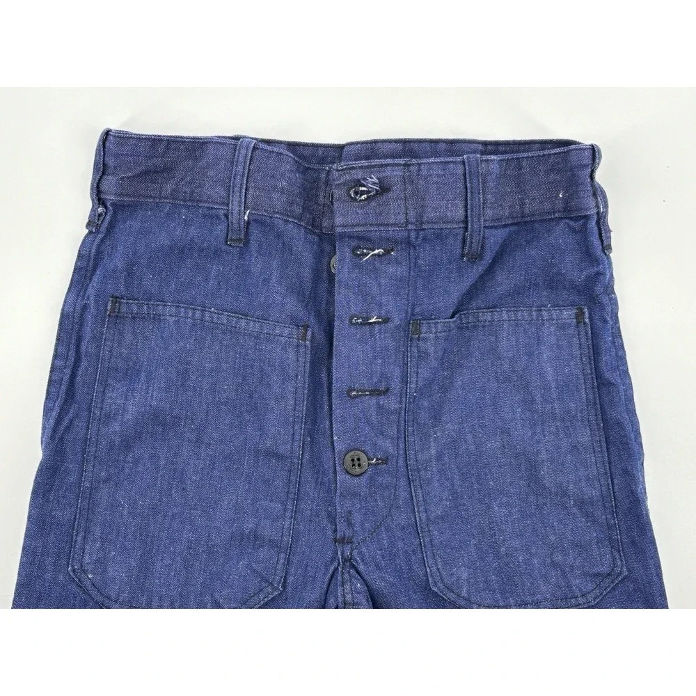Vintage US Navy Seafarer Pants Bell Bottom Mens Denim Jeans Flare 25x30 Blue